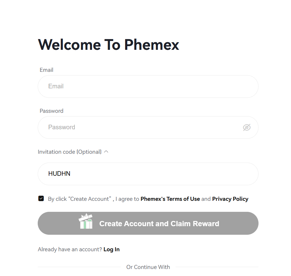Code d'invitation Phemex
